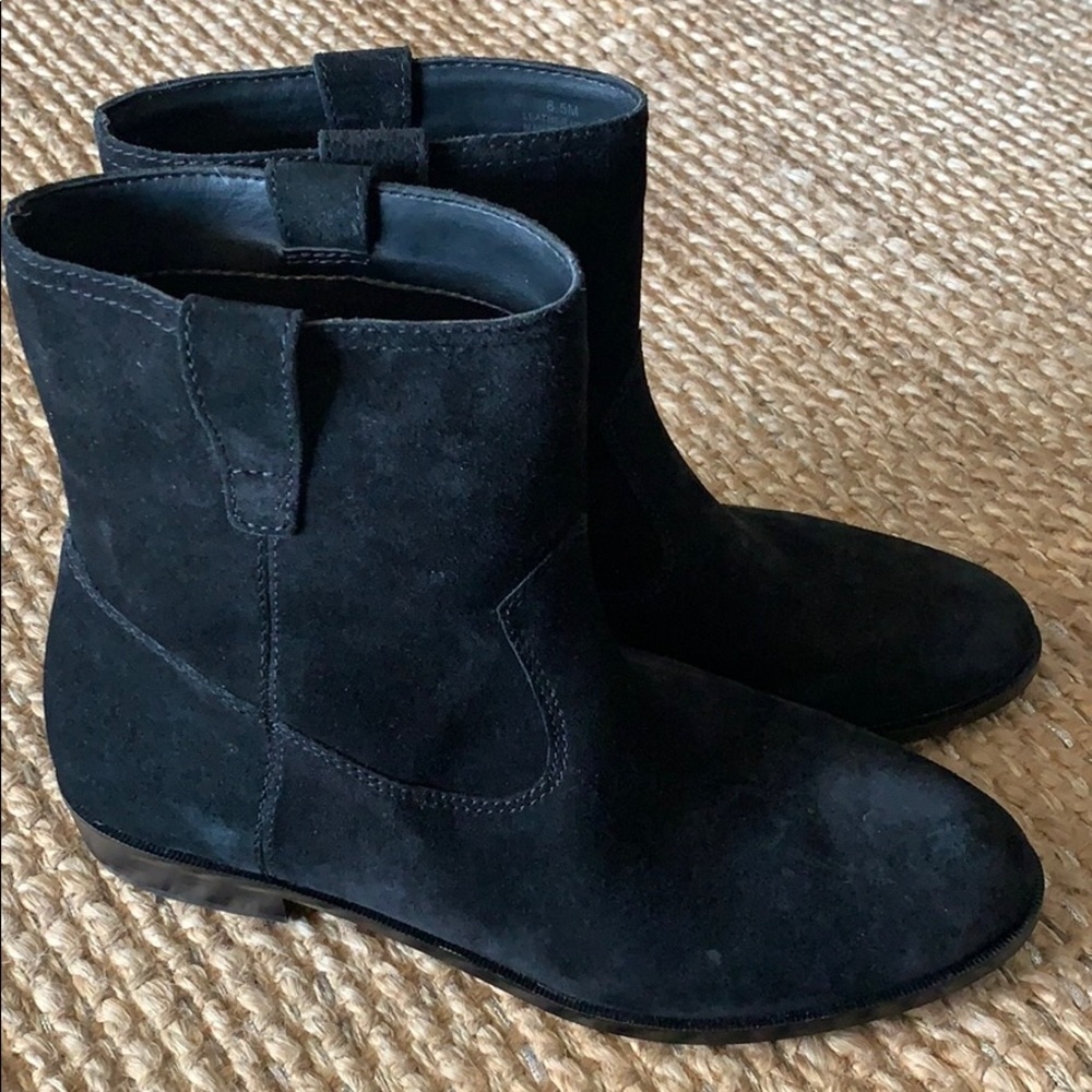 Black suede booties